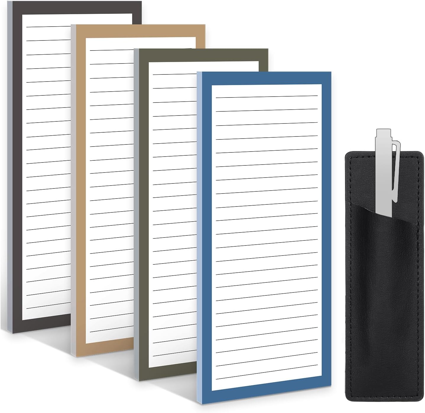 Thboxes 4 Pack 200 Sheets Magnetic Notepads for Fridge with Pen Holder