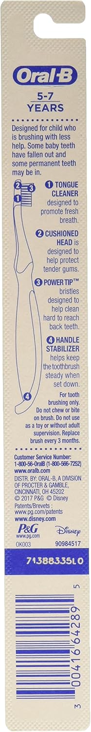 Oral-B Kids Manual Toothbrush featuring Disney's Princess Characters, Soft bristles, 6 count