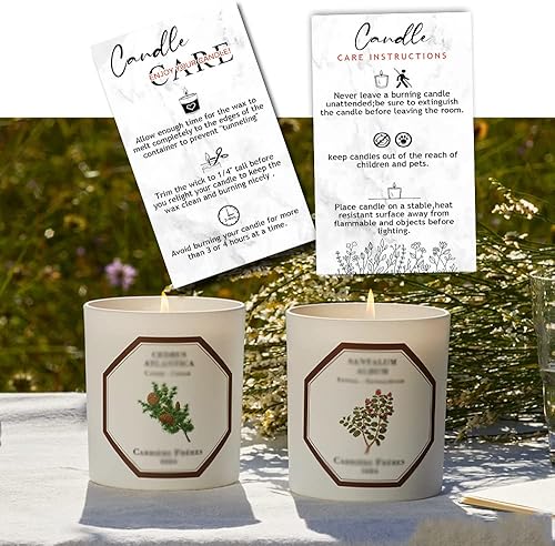 Miniatura 4 de Tarjeta de instrucciones de cuidado de velas hecha a mano, paquete de 50 unidades de 3.5 x 2 pulgadas para fabricantes de velas hechas a mano, cera