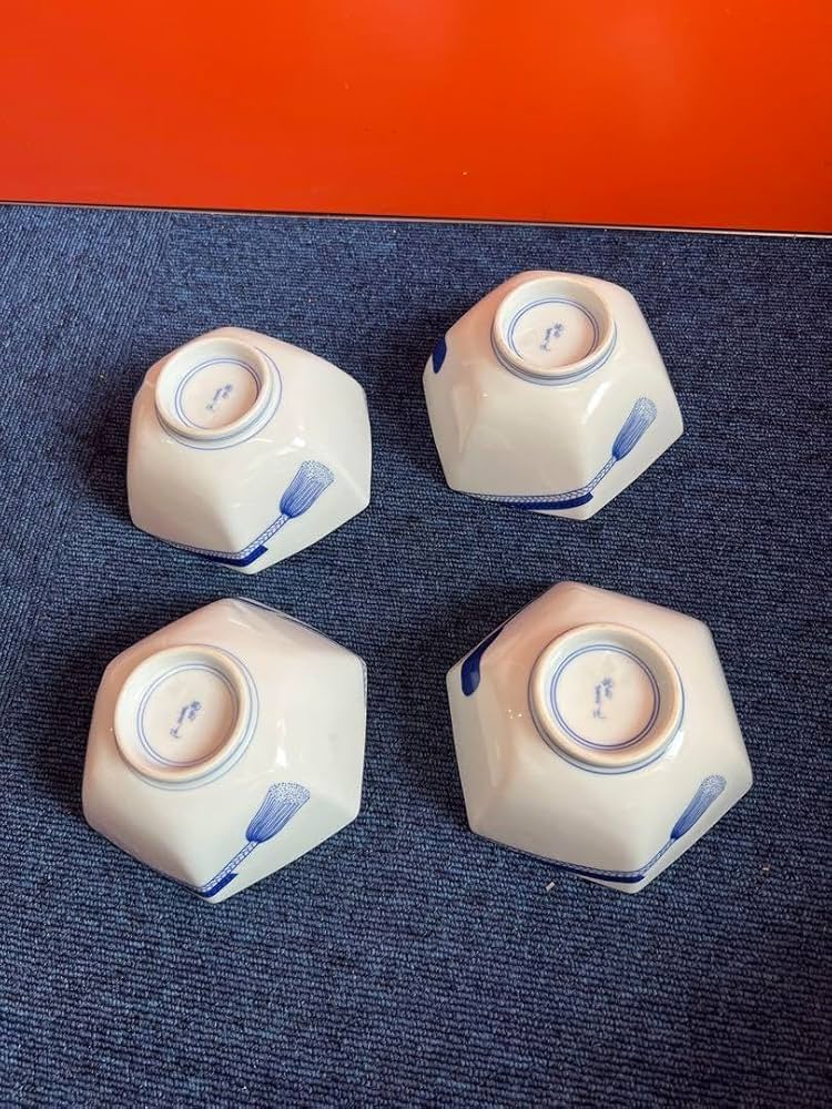 1425 有田焼 鍋島 其泉 六角鉢 4客