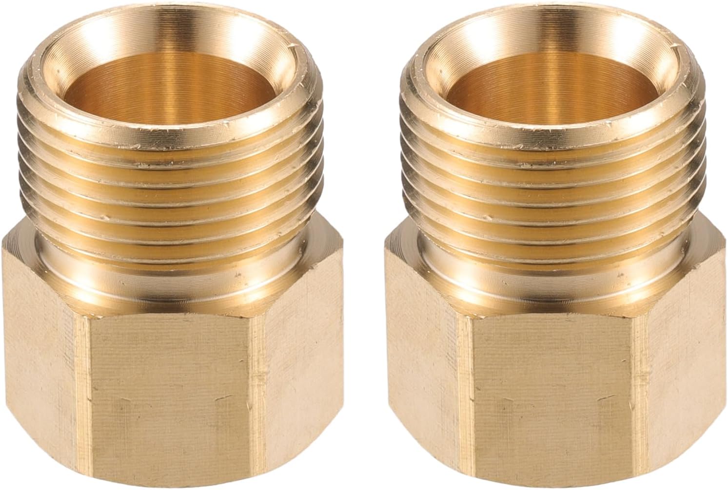 Pressure Washer Connector, 3/8" NPT to M22x1.5 Male Adapter Brass Screw Hose Connector Universal for Pressure Washer Quick Connect Brass Copper Tone 1pc