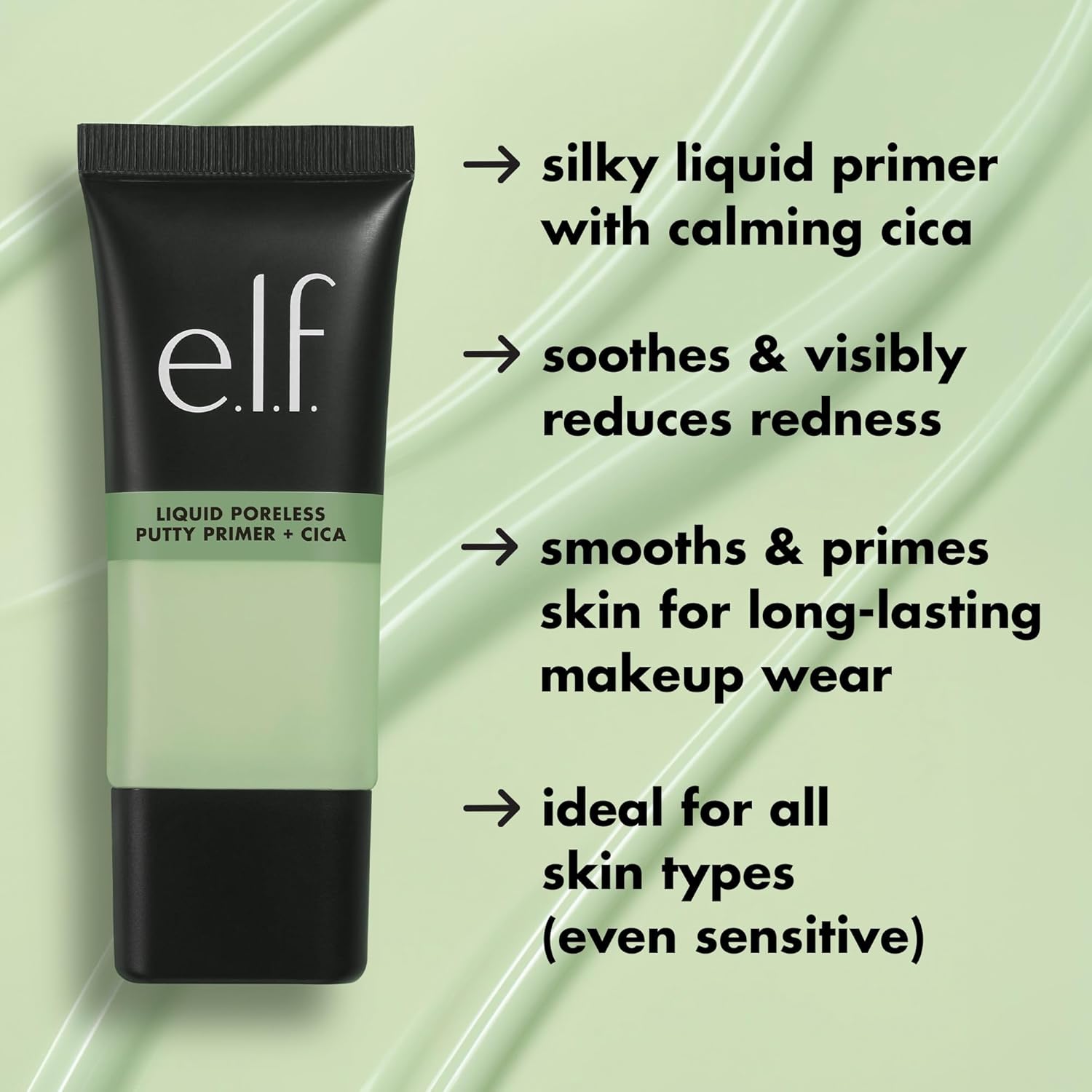 e.l.f. Liquid Poreless Putty Primer + Cica, Face Primer For Gripping Makeup, Visibly Reducing Redness & Soothing Skin, Vegan & Cruelty-Free - Image 2