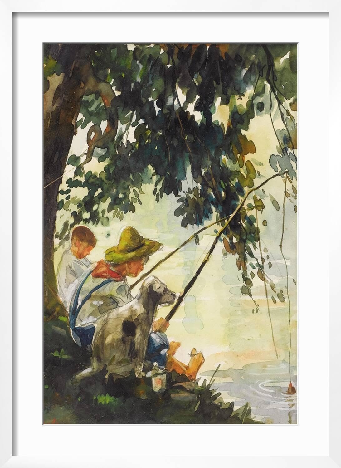 Amazon.com: ART.COM Wall Art Print Tom Sawyer Fishing on White Frame by  Howard Pyle, 21" x 29": Posters & Prints