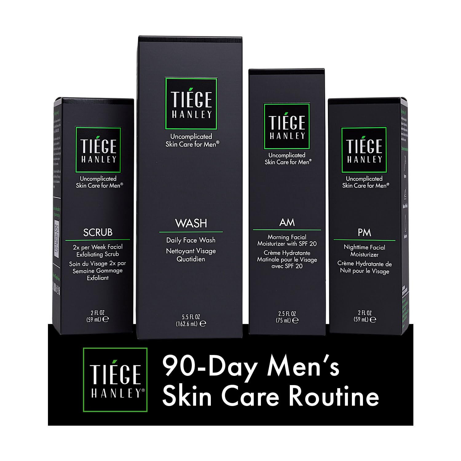 Tiege Hanley Routine Essenziale Di Cura Della Pelle Da 90 Giorni Per Uomo (Livello 1) - Leviga, Idrata E Proteggi La Tua Pelle Il Set Per La Cura Della Pelle Maschile Include Detergente Per Il Viso