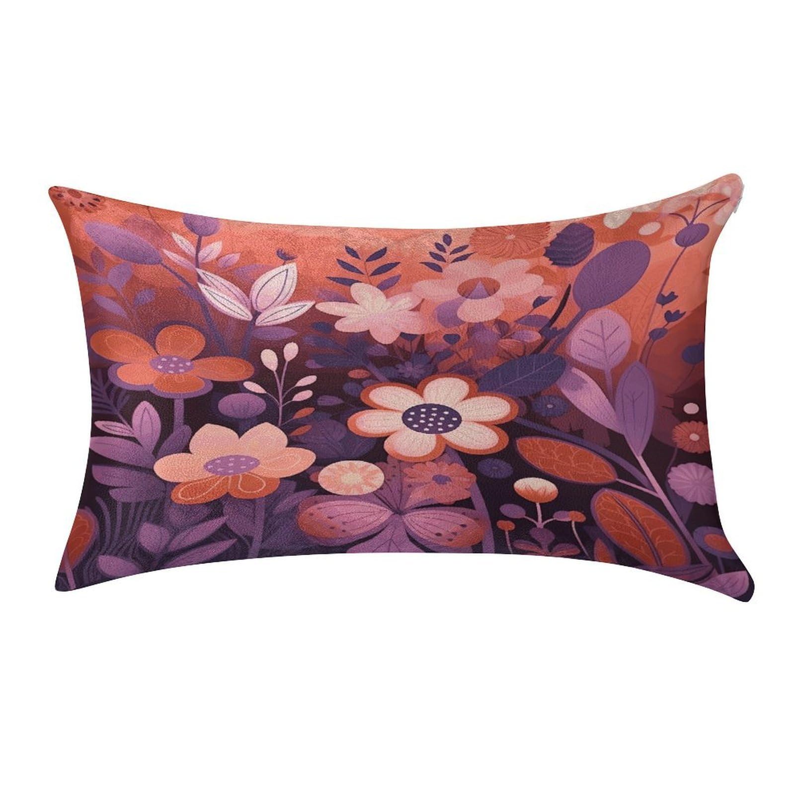 Btcowzrv Style Dark Purple Flower Pillow Cover Pillow Case Pillowcase