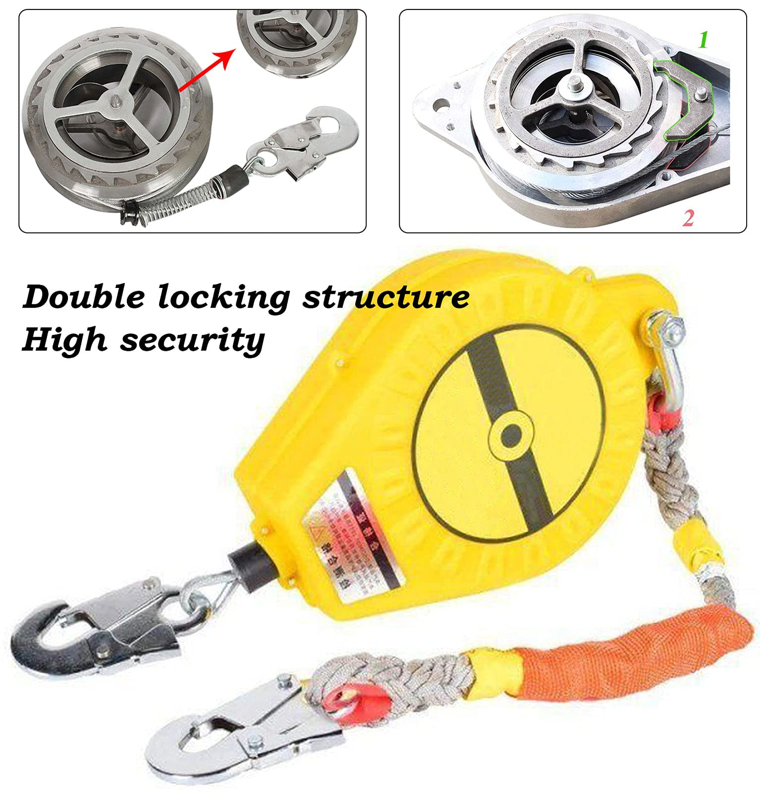 Dispositivo Retractil Anticaidas Equipo Personal de Protección contra Caídas, Dispositivo de Seguridad para Trabajos en Altura para Prevenir Caídas Accidentales, Carga: 150kg