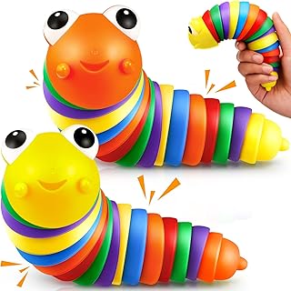 2 Pcs Fidget 3D Sensory Toys Printed Articulated Dolphin Fidget Toy Stim Toy Slug Toys Large Shark Sensory Toys for Autism Sensory Toys Christmas Party Favors Stocking Stuffers for Kids (Slug)