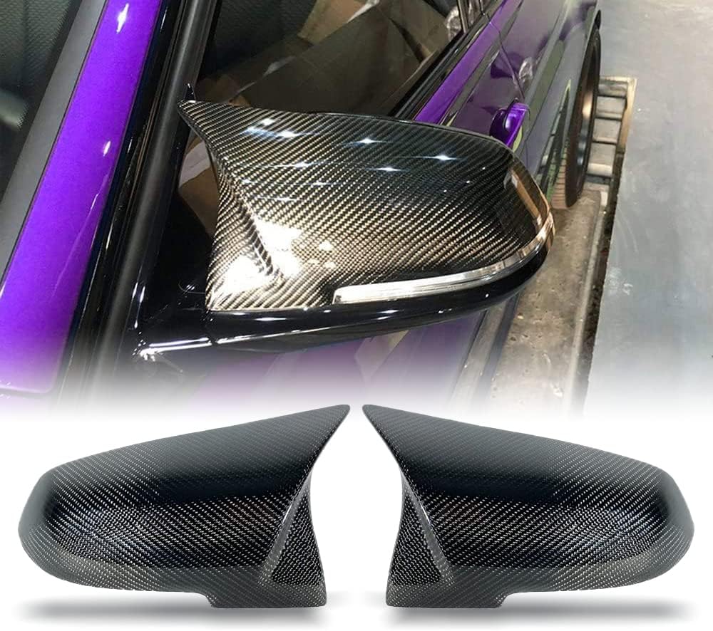 Carbon Fiber Mirror Caps Covers Fits for BMW F30 F20 F22 F23 F31 F32 F33 F36 F87 M2 X1 E84 Side Door Rearview Mirror Cap Trim Accessories Direct Replacement