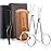 TecUnite 4 Pieces Mustache Scissors Grooming Kit for Men, Beard Trimmer Set, 2 Small Combs and 2 Scissors Beard Trimming Kit with Storage Bag Box