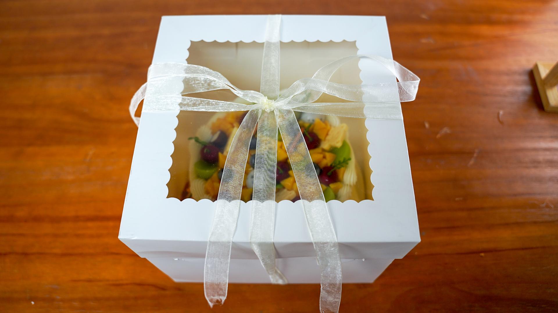 Lot De 2 Boîtes à Gâteau Jetables 25,4 X 25,4 X 12,7 Cm Avec Plateaux - Pour Gâteaux à étages, Mariage, Anniversaire - 3