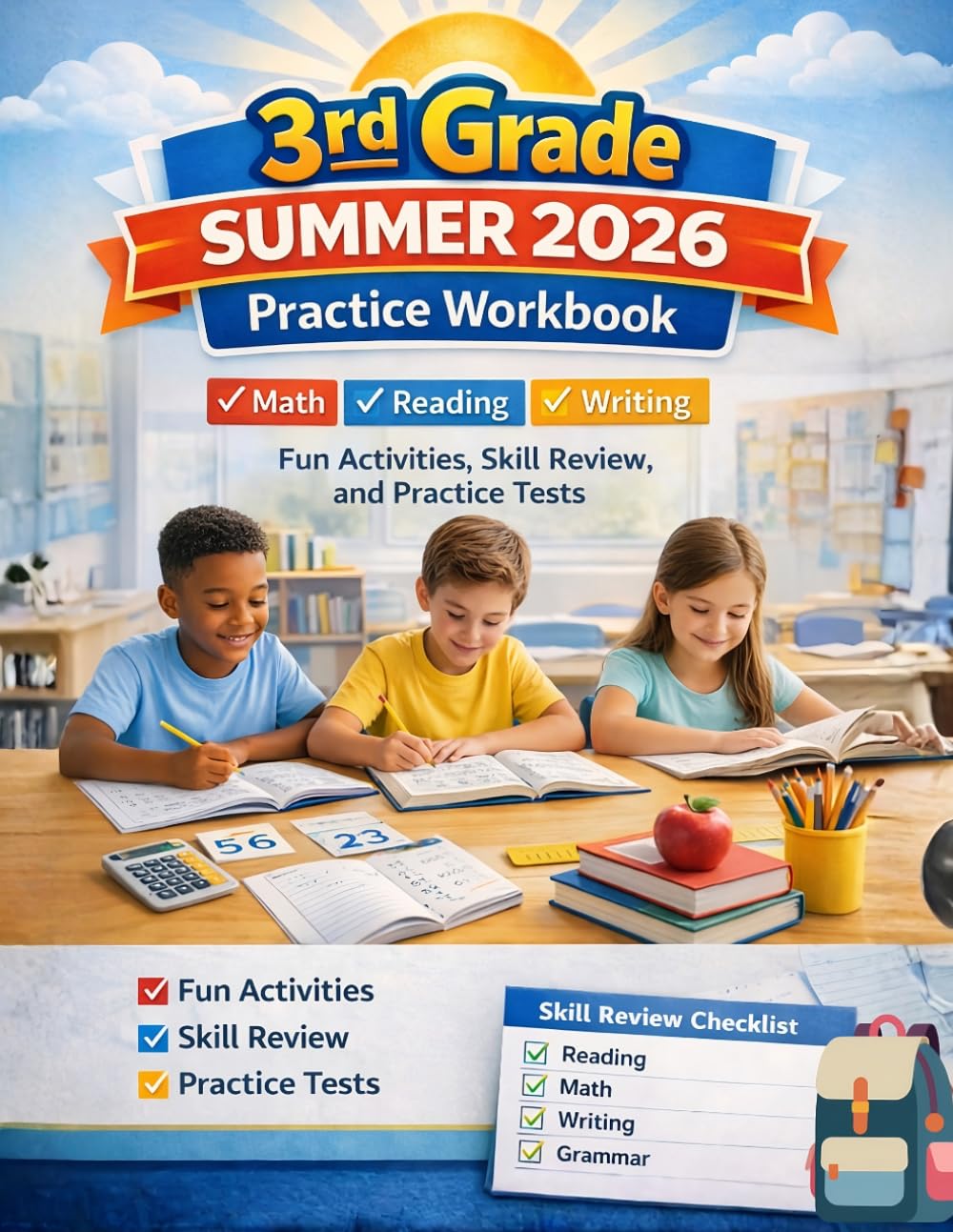 3rd Grade Summer 2026 Practice Workbook: Fun Activities, Skill Review, and Practice Tests