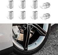 Vista 16 de Kewucn 8 PCS Tapas para Vástago de Válvula de Neumático de Automóvil, Cubiertas de Aleación de Aluminio con Anillo de Goma, Resistentes a