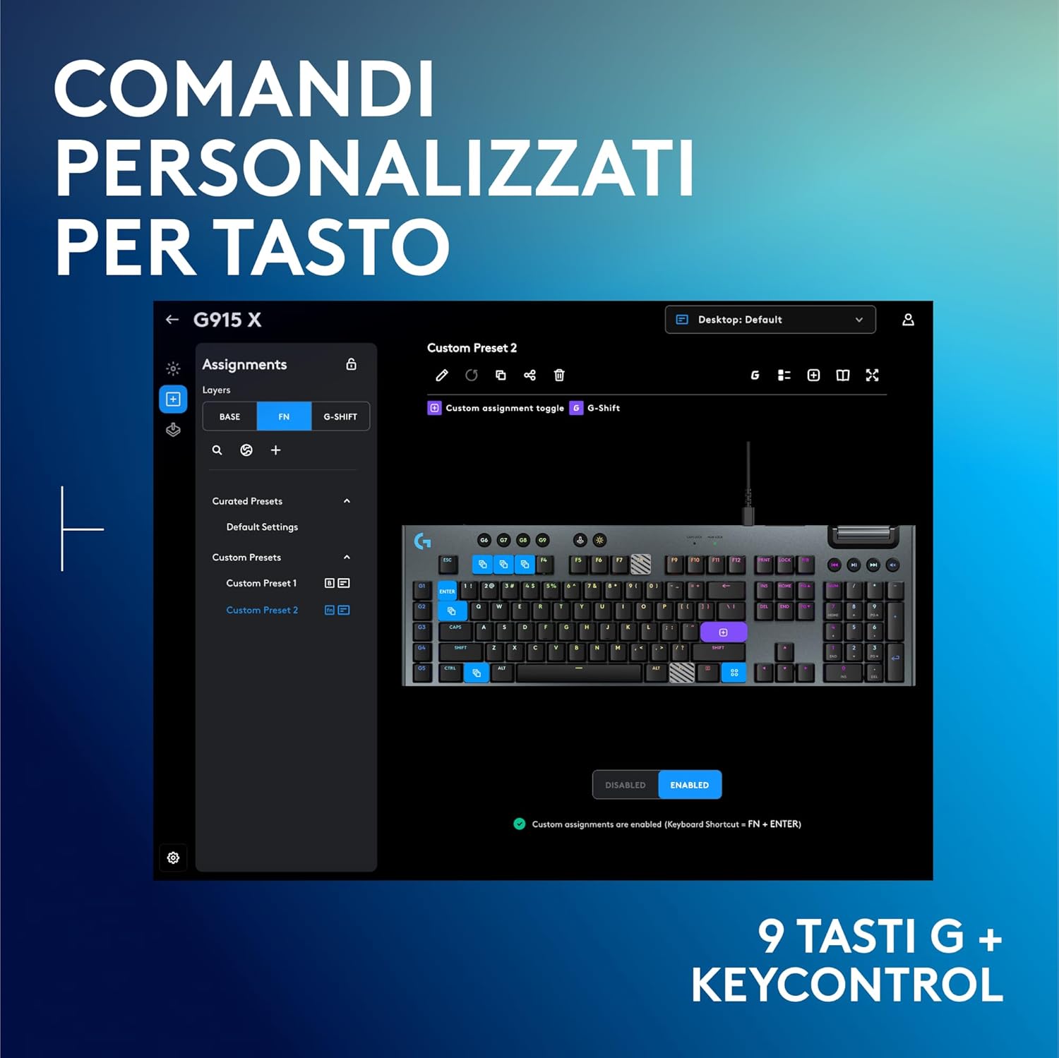 G915 X Tastiera gaming meccanica cablata a profilo ribassato - Tastiera gaming - Immagine 4