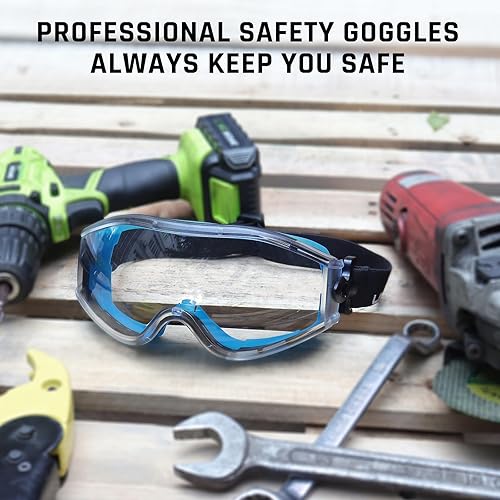 Miniatura 6 de UKNOW Gafas de seguridad para usar sobre gafas Lente transparente antivaho Protección ocular certificada ANSI Z87.1 para trabajo de laboratorio,