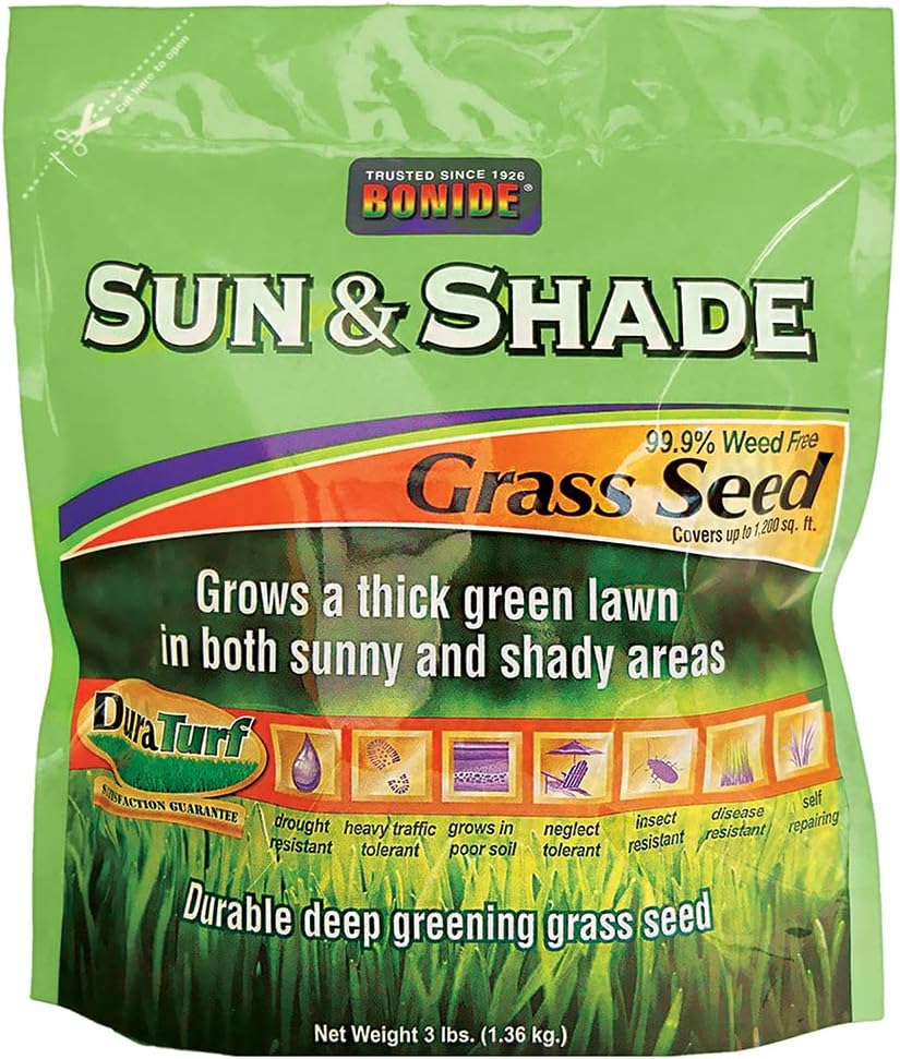 Bonide 60221 Sun and Shade Grass Seed, 3Pound Grass