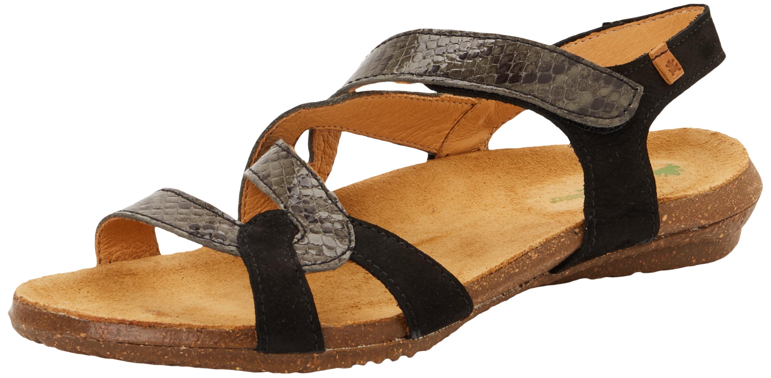 El Naturalista Women's N5079s Wakataua Flat Sandal, Black Grey, 6.5 UK