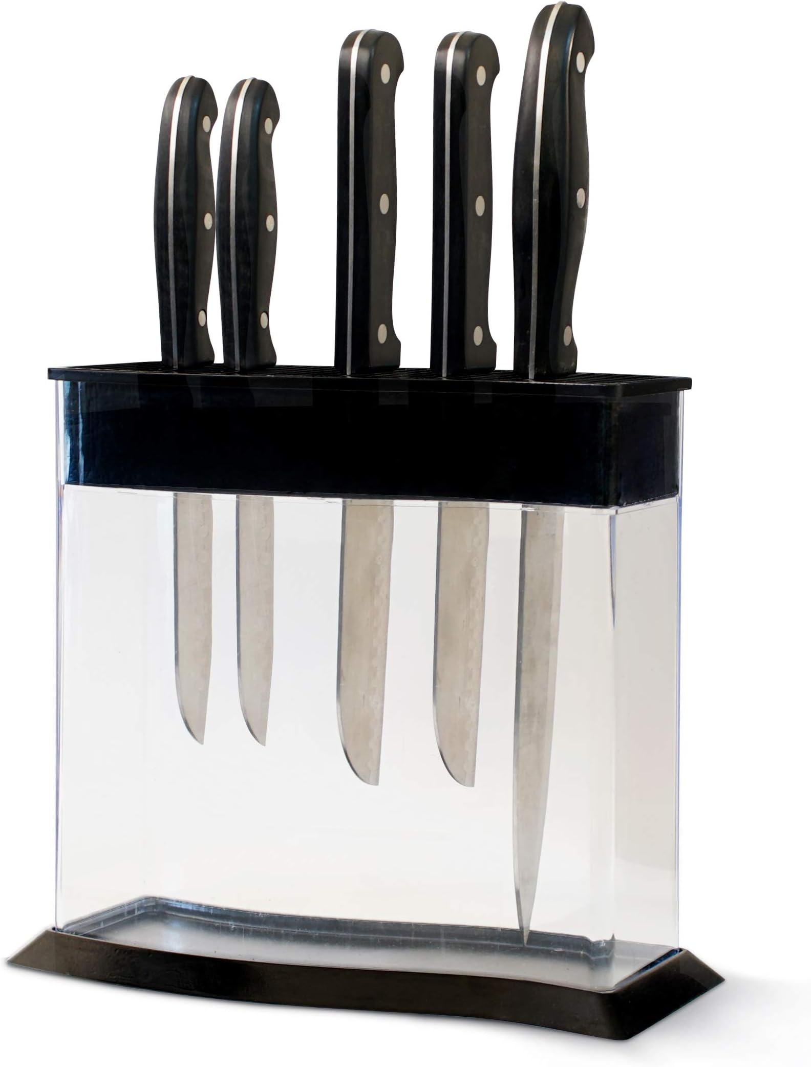 KNIFEdock WAVE by Storage Technologies – Revolutionary Kitchen Countertop Knife Block – Holds 15 Knives – Beautiful, Space-Saving Display for Easy Knife Identification