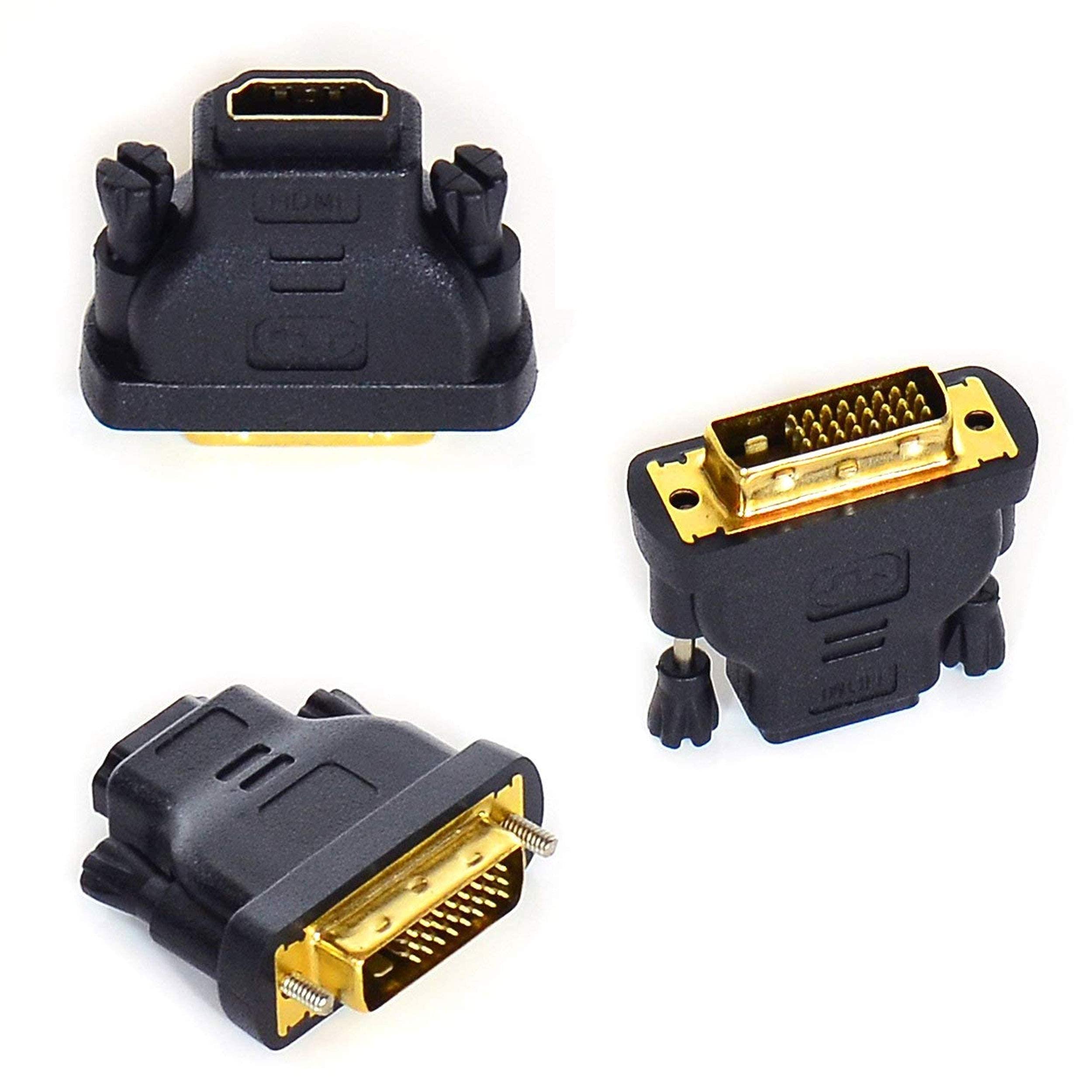 InstallerParts (300 Pack DVI-D Dual Link-M (24+1) to HDMI-F Adapter - Bi-Directional – Durable