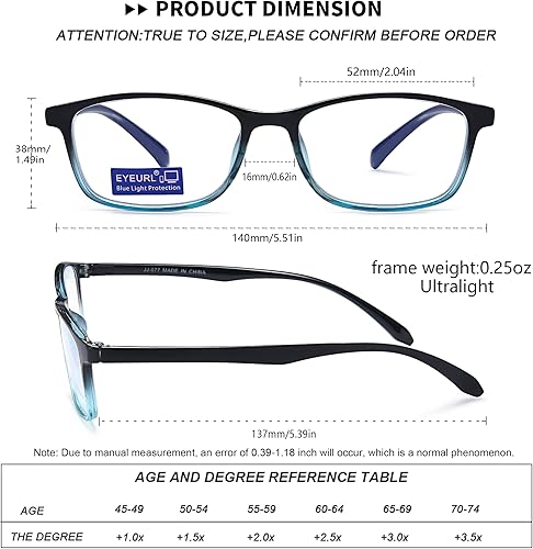 Miniatura 3 de EYEURL Gafas de lectura para mujer, con bloqueo de luz azul, paquete de 4 unidades, TR90, ligeras, lentes de computadora de colores mixtos