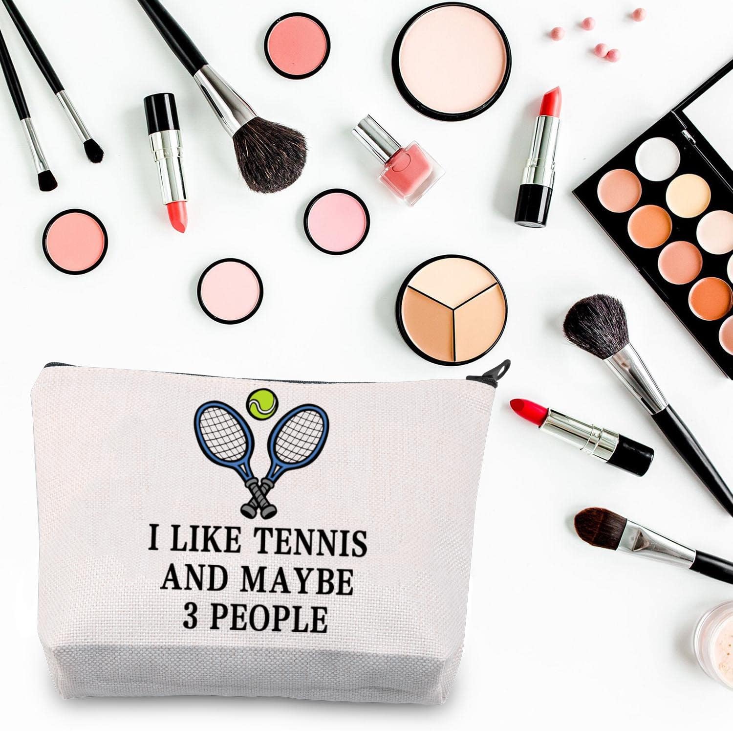 Tennis Player Gift Tennis Lover Gift Tennis Makeup Bag I Like Tennis and Maybe 3 People Zipper Pouch for Tennis Coach Tennis Mom Tennis Girl Gift (Tennis 3 People) - Image 5