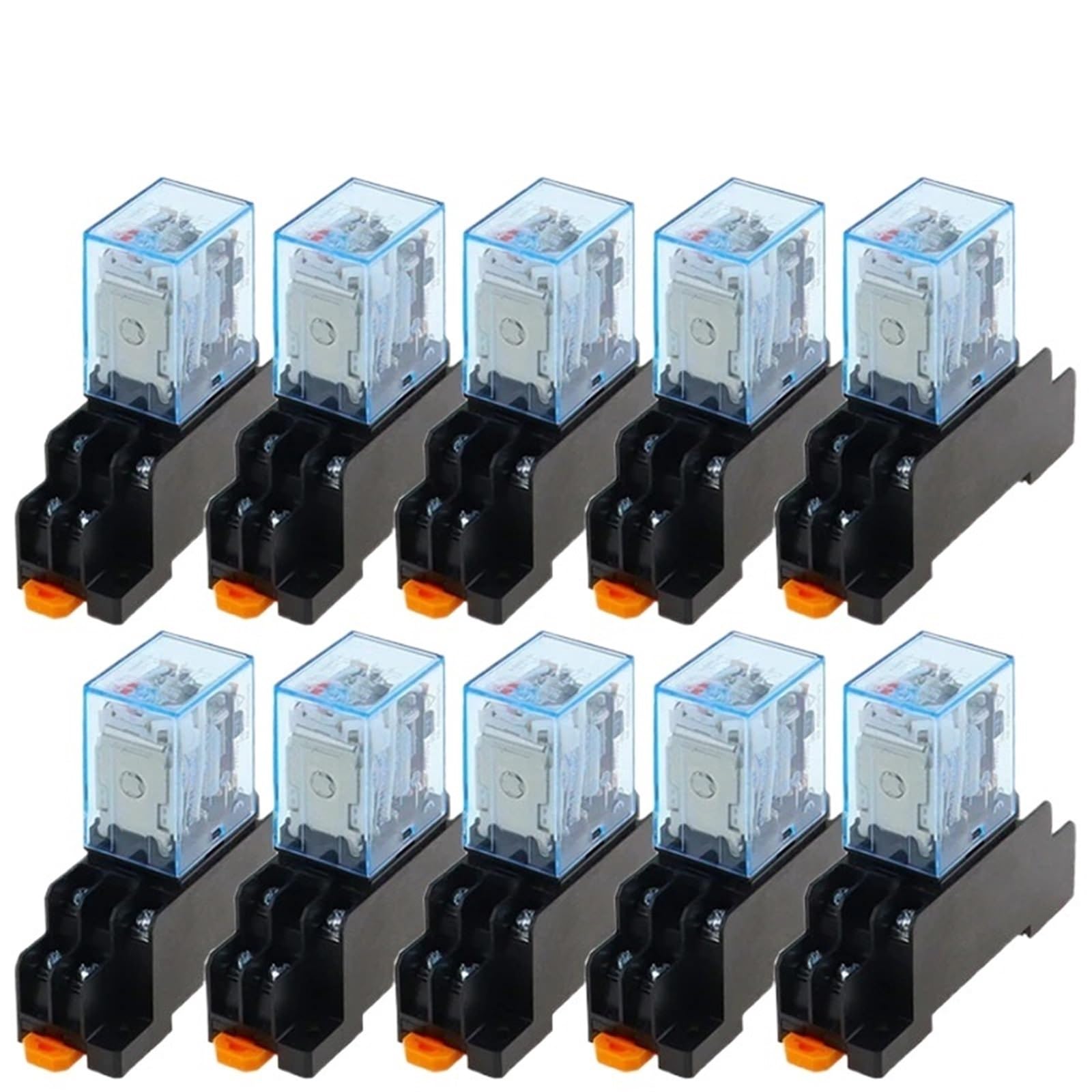 10 unidades MY2P HH52P MY2NJ 12 V 24 V 36 V 48 V 110 V 220 V Bobina de uso general DPDT micro mini relé con base de enchufe (AC,110 V)