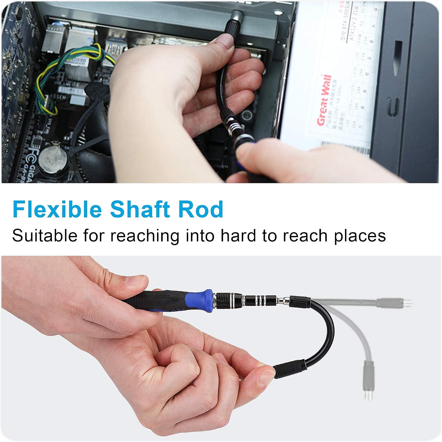 62-in-1 Magnetic Precision Screwdriver Set, Magnetic Tool Kit Electronics Repair Tool Kit with Flexible Shaft Extension Rod Screwdriver Kits for Mobile Phone, Smartphone, Game Console, PC, Tablet 2026 - view 3