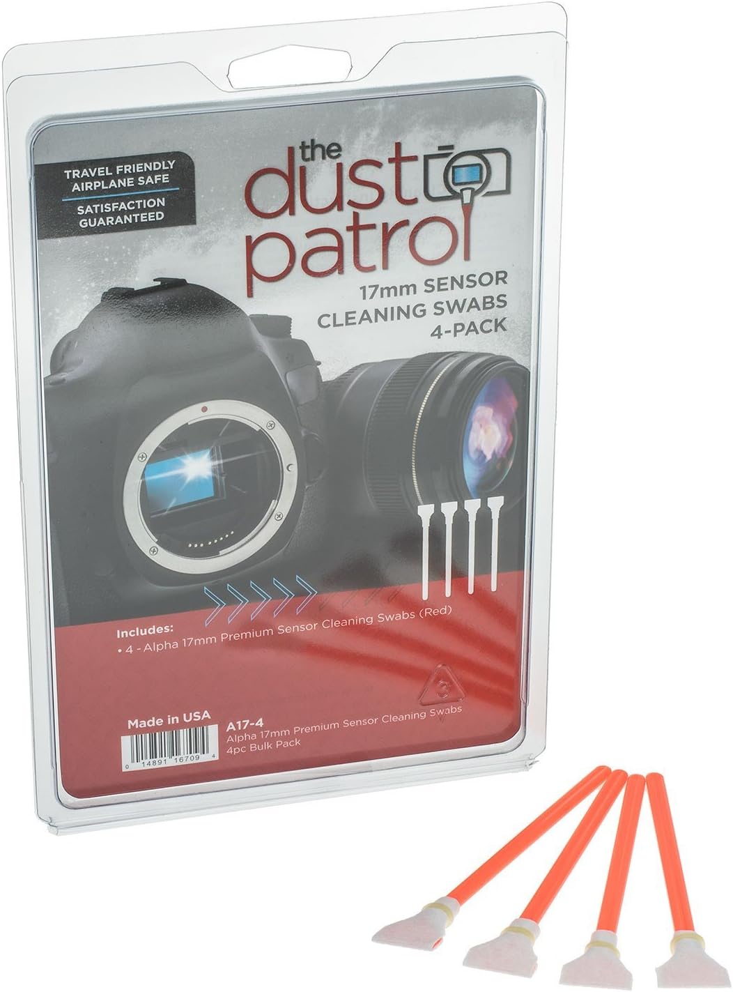 Alpha 17mm Premium Sensor Cleaning Swabs (4pk) (Red)