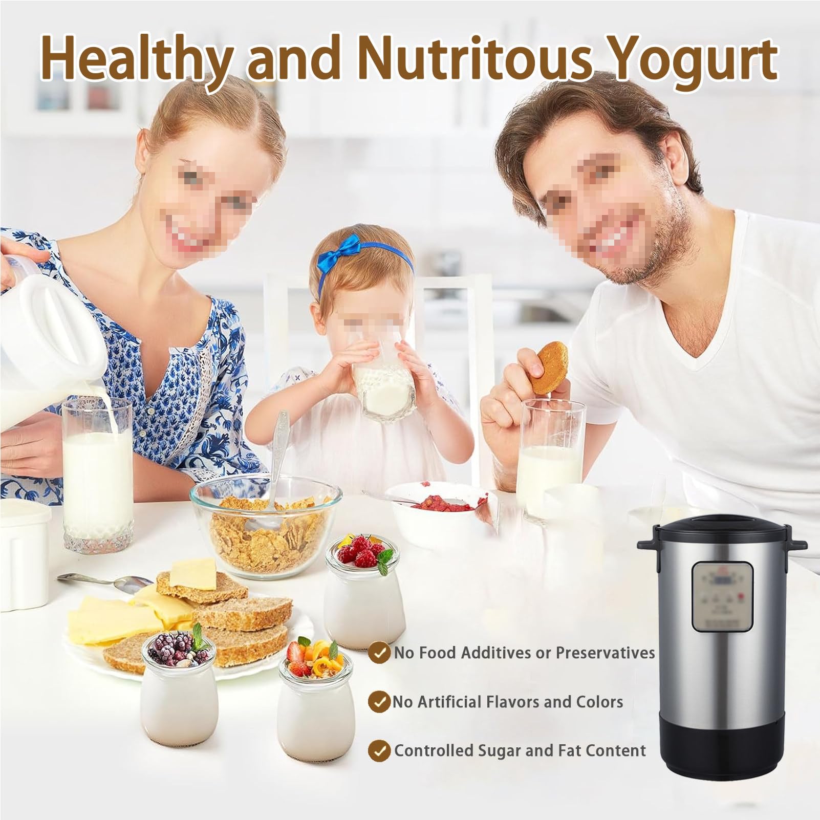 Yogurtera AutomáTica De 12/18 L con Recipiente Interior De Acero Inoxidable Y Memoria De Apagado, Ideal para Restaurantes Y Postres 12L