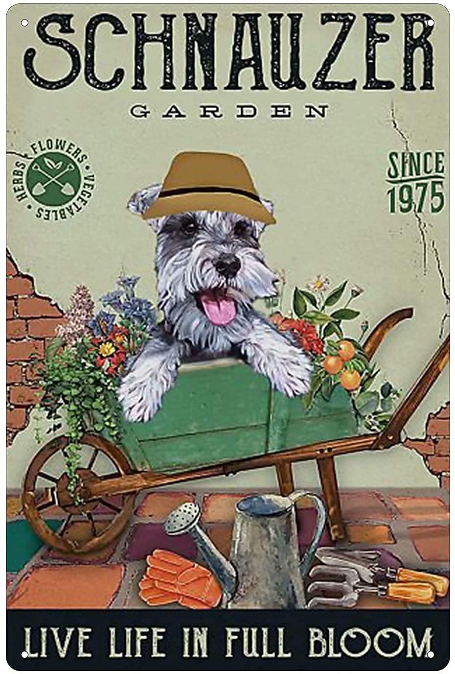 Lawenp Schnauzer Vintage Wall Decor Bar Decor Aluminum Sign for Home Kitchen Bar Funny Sarcastic Metal 8 x 12 Inches Tin Sign