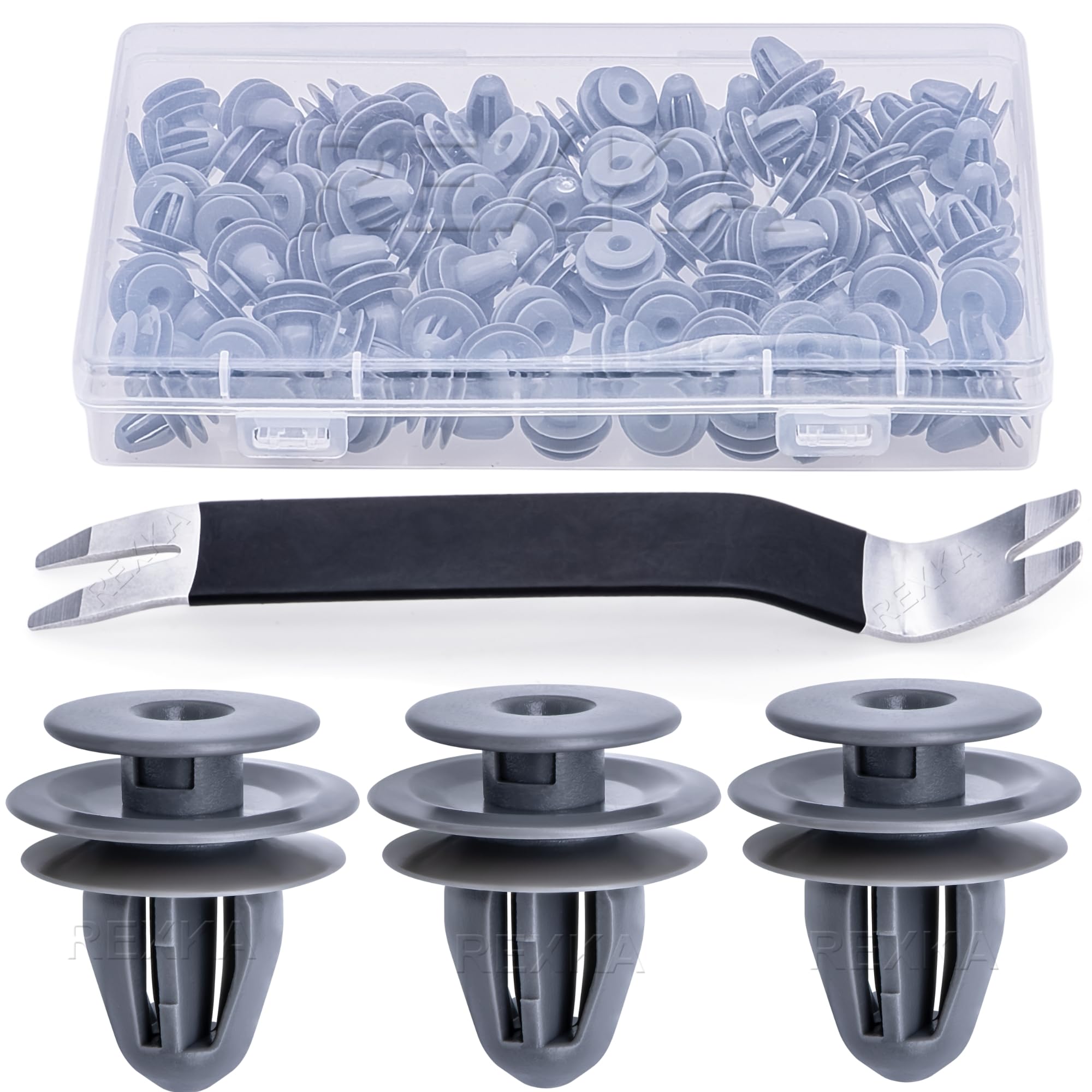 Rexka51pcs Door Trim Panel Retainer Clip Gray Nylon for Honda Acura 91560-SP0-003 Accord Civic CR-V Odyssey - Multipurpose Auto Trim Panel Body Remover