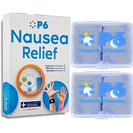 P6 Motion Sickness Bands for Adults Wristbands for Anti Nausea Sea Cruise Travel Car Pregnancy Morning Sickness All-Natural Non Drowsy Relief Acupressure Treatment (2 Pack, Grey - Grey)