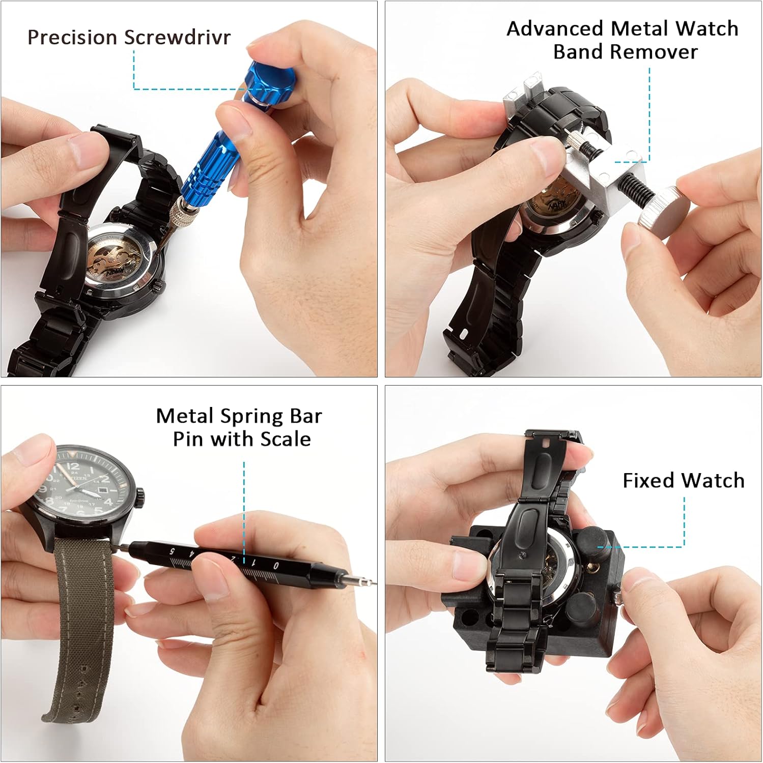 Watch Repair Kit, Eventronic Professional Spring Bar Tool Set Watch Band Link Pin Tool Set with Carrying Case : Clothing, Shoes & Jewelry