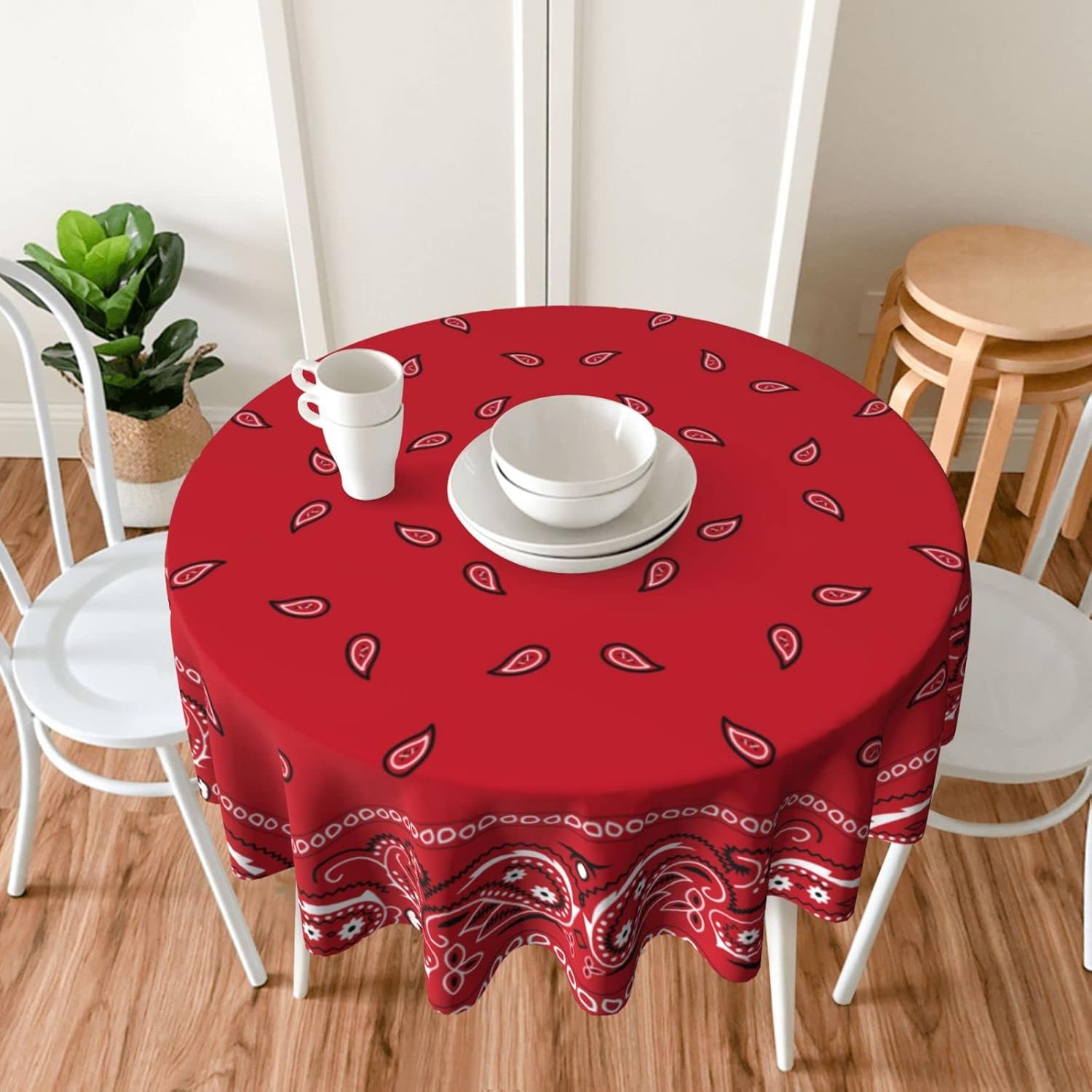 Mantel De Hule Lavable Para Mesa De Jardín, Rectangular, Redondo