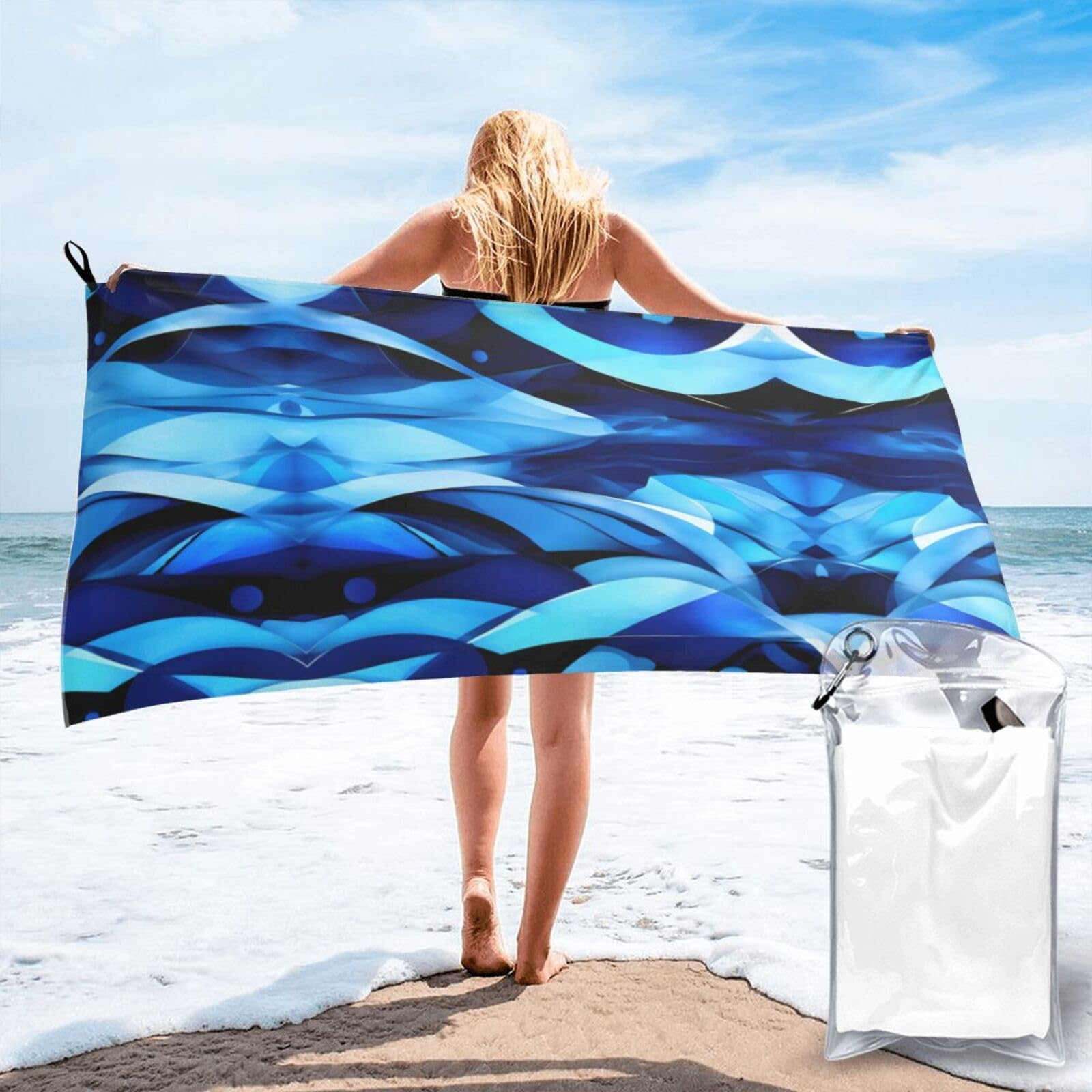 Serviette de camping anti-sable pour adulte avec séchage rapide