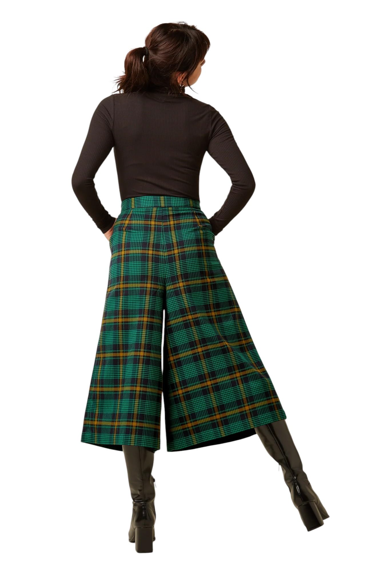 King Louie Pantaloni da donna con motivo tartan Frances Culotte Leeds Check