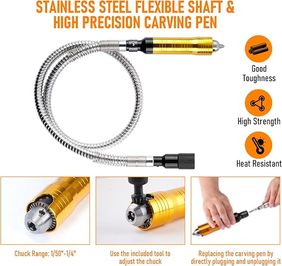 lesolar 1000W 30000RPM Flex Shaft Rotary Tool