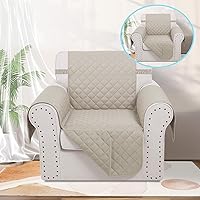 Vista 2 de Fundas para Silla Reclinable Reversibles Funda de Sofá para Mascotas Protector de Muebles Lazy Boy (Silla 23'', Beige/Beige)