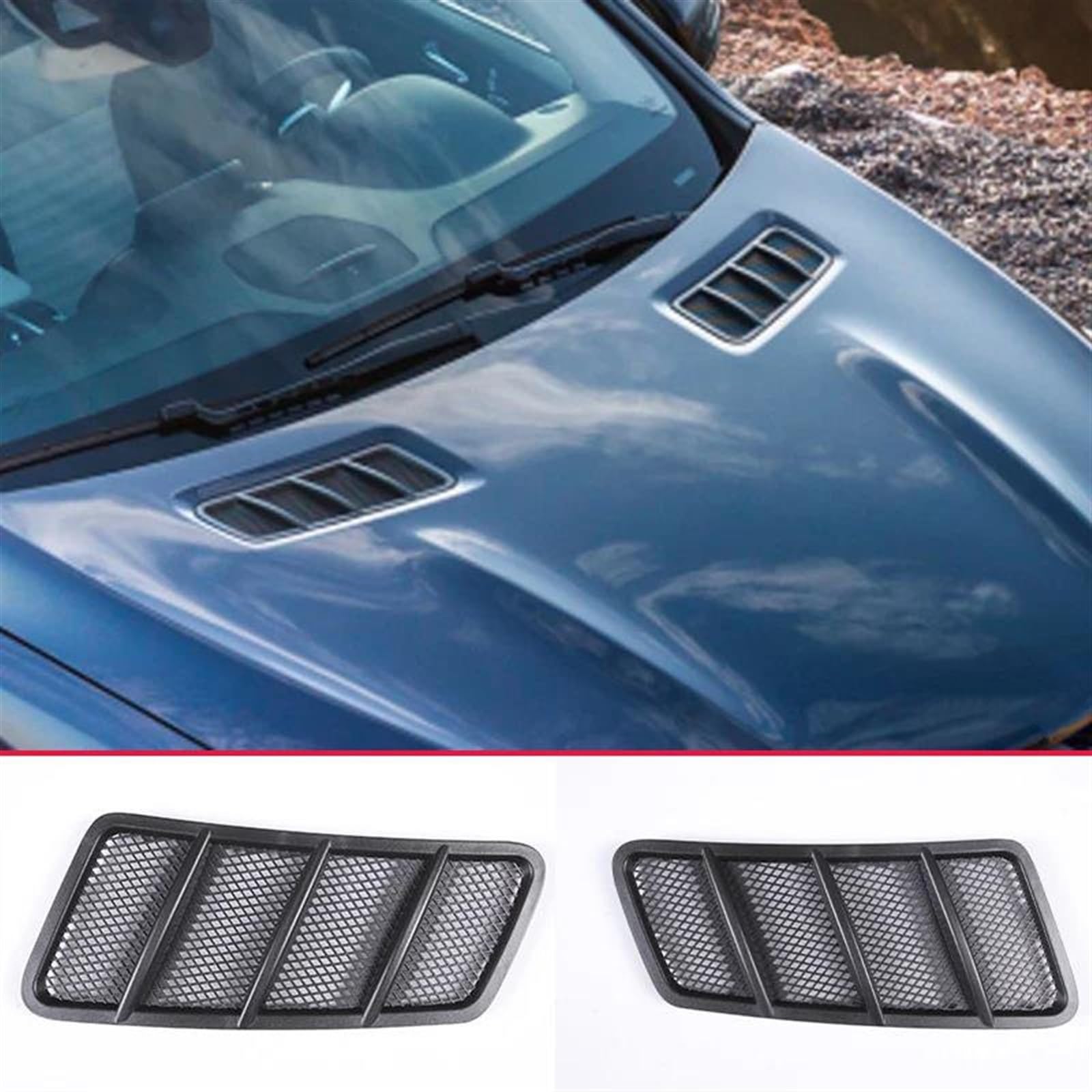SOYDAN Prese d'Aria Cofano Compatibile con Mercedes per Benz per ML GL GLE GLS X166 W166 2 Pezzi Turbina Aspirazione Aria Auto Copertura Motore Cofano Anteriore Presa d'Aria Decorazione Carrozzeria