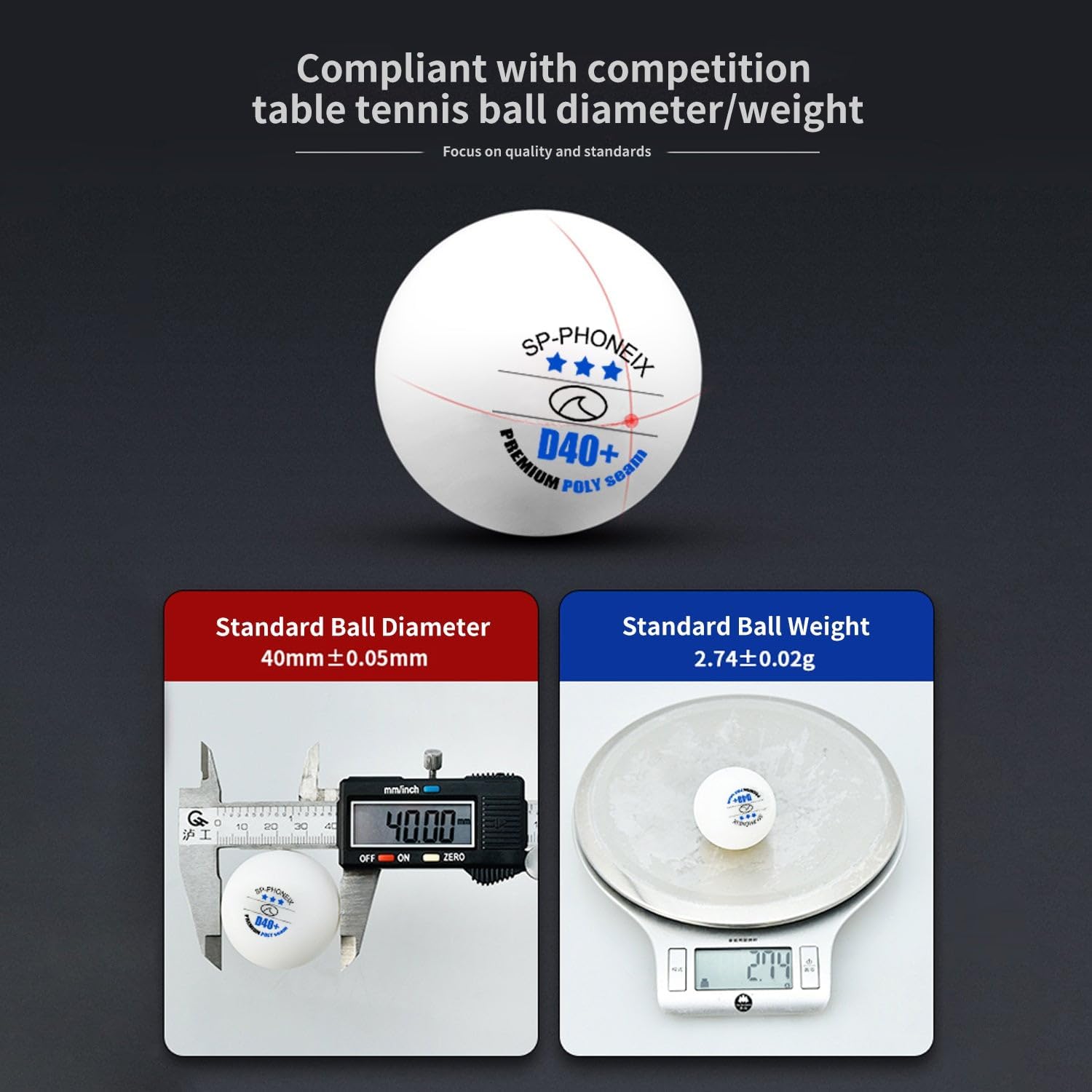 3 Star 50PCS Table Tennis Balls Professional Pingpong Ball Training Ball 40+ Ping Pong Balls for Competition and Recreational Play