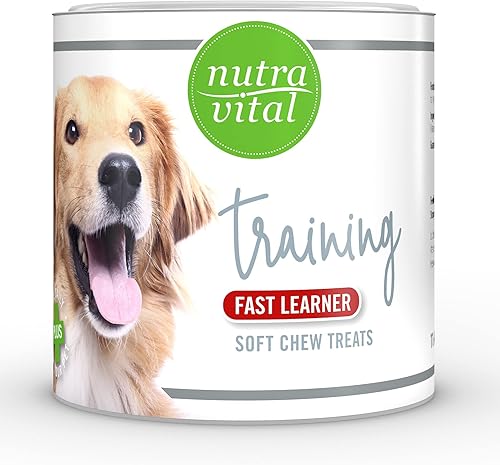 NutraVital Fast Learner - Golosinas de entrenamiento para perros, golosinas para entrenamiento, enseñanza de perros, atención y merienda intermedia,