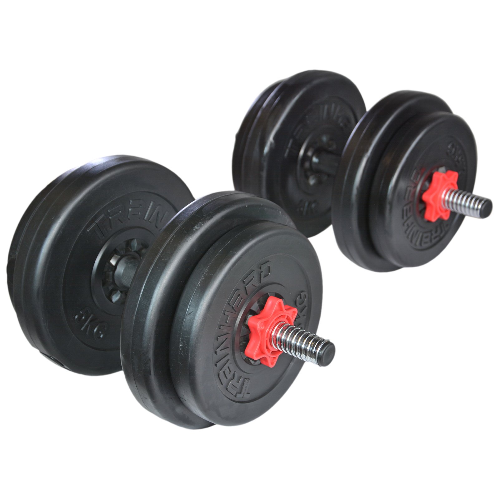Train Hard Zestaw hantli długich, krótkich hantli, obciążników od 50 kg do 90 kg