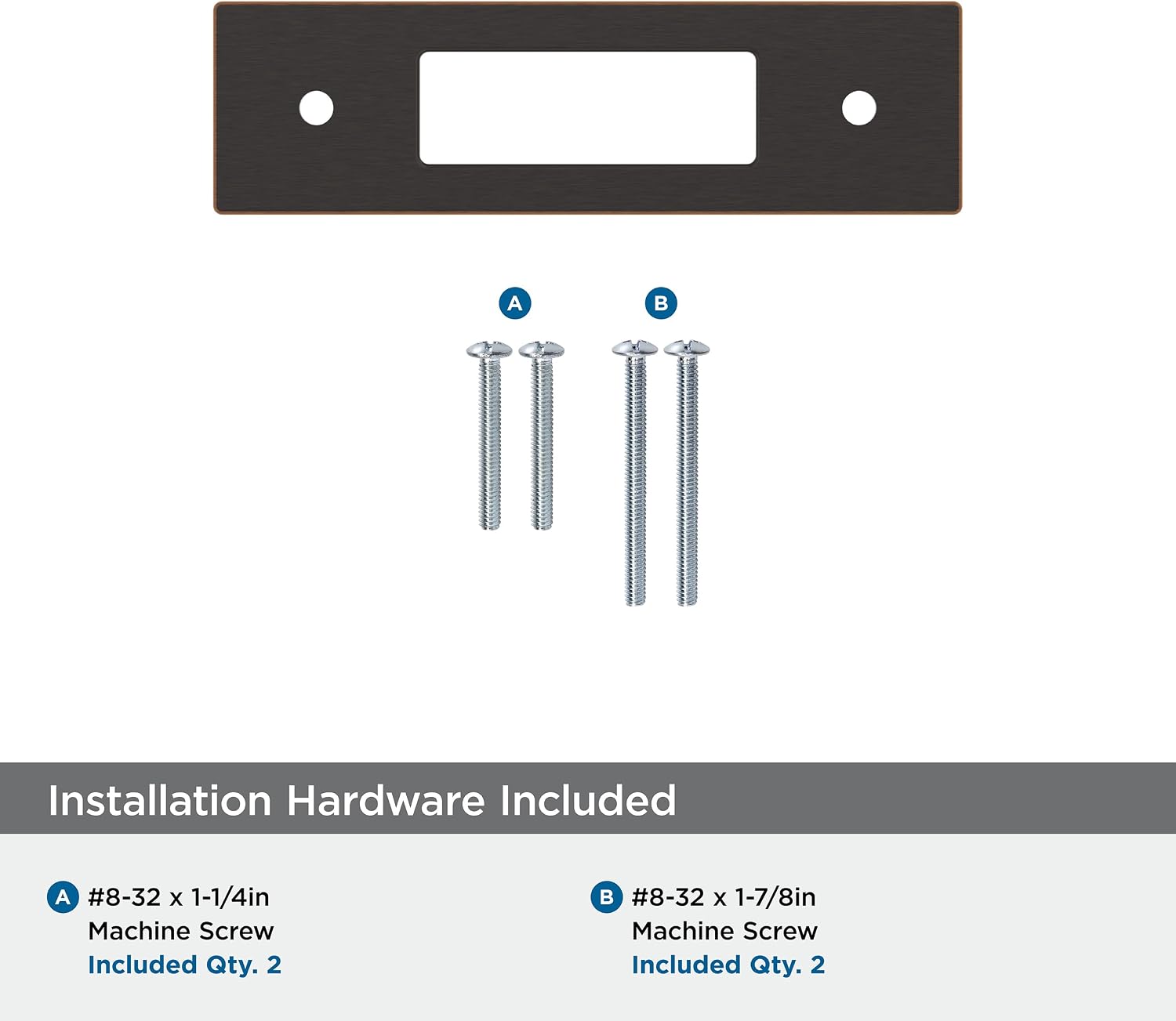 Amerock Medora 3 inch (76mm) Center-to-Center Rectangle Oil-Rubbed Bronze Cabinet Pull Backplate, BP37781ORB