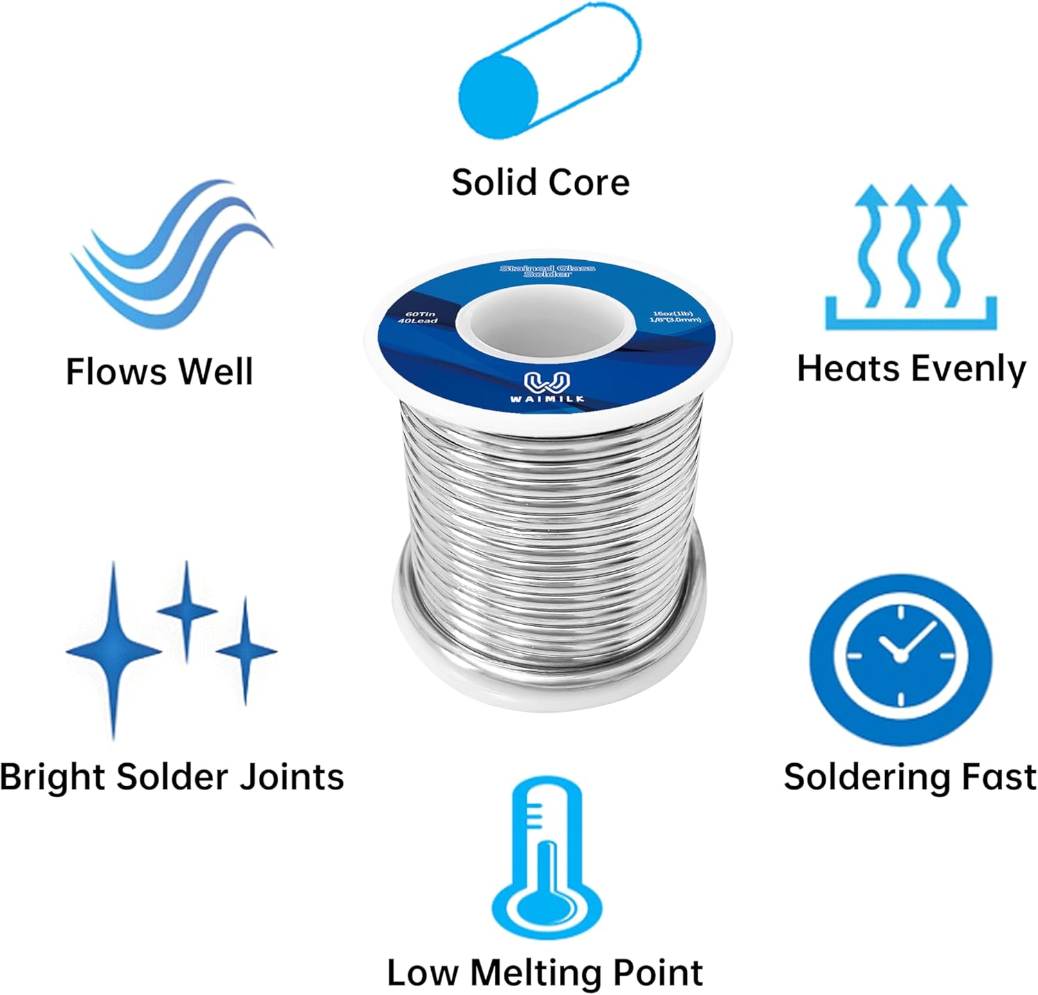 60/40 Solder for Stained Glass 3.0mm (2LB)