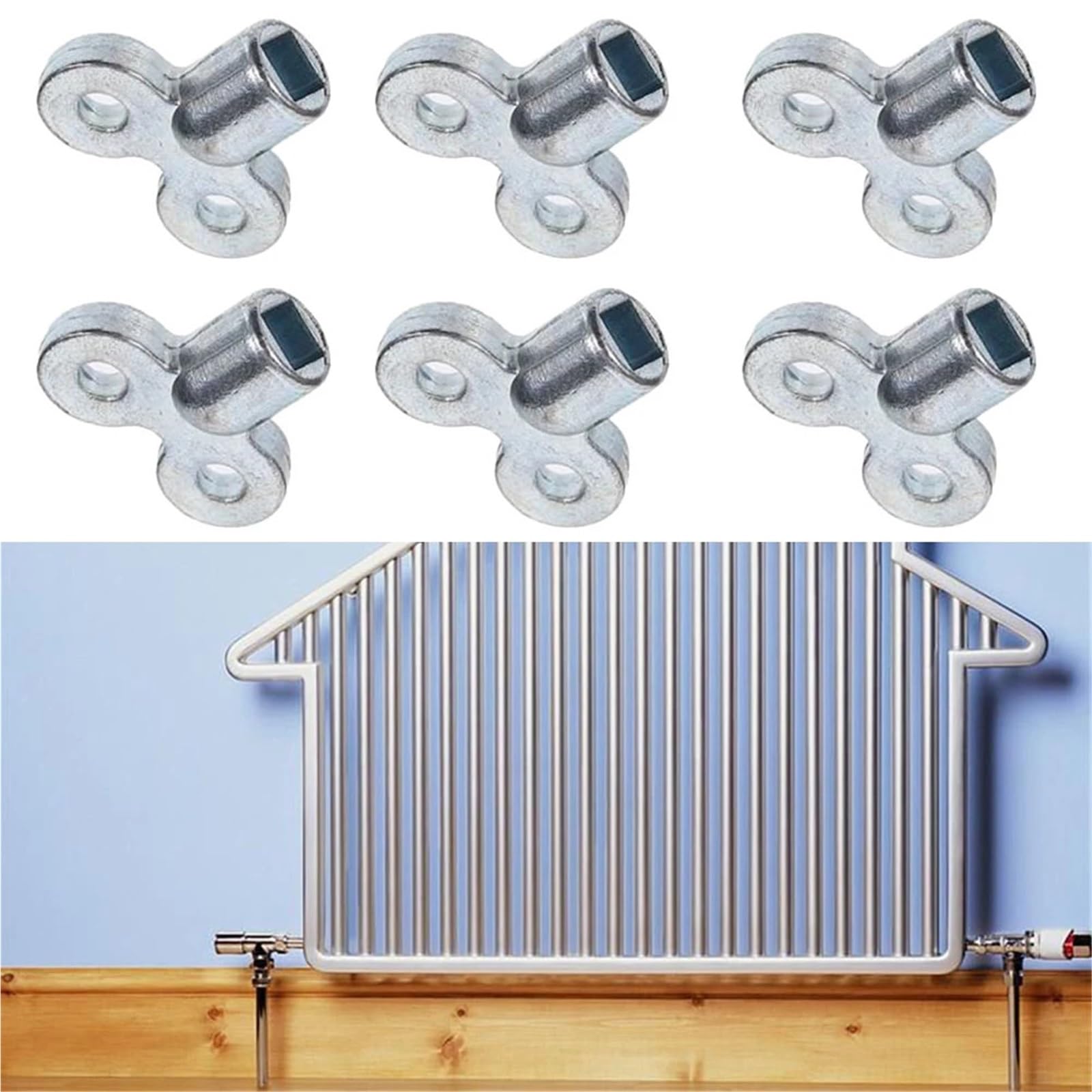 Juego de 6 llaves purga for radiadores aleación zinc. Llave for calefacción. for Herramienta for purgar y desatascar conductos ventilación central