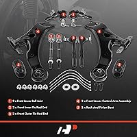 Vista 2 de A-Premium Juego de 10, brazo de control inferior delantero, rótula inferior, extremo de barra de acoplamiento interior exterior, compatible