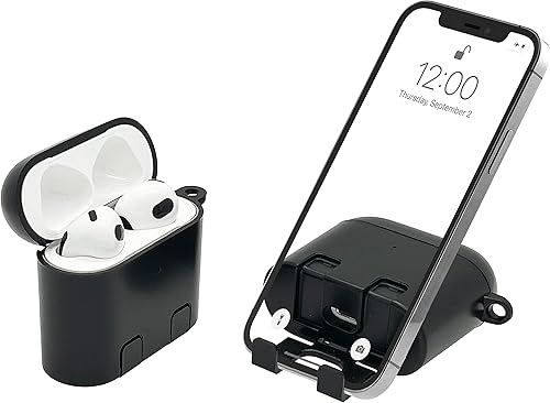 AirStand - Funda para AirPods 3 con soporte invisible para teléfono, compatible con AirPods 3, funda de protección completa a prueba de golpes con