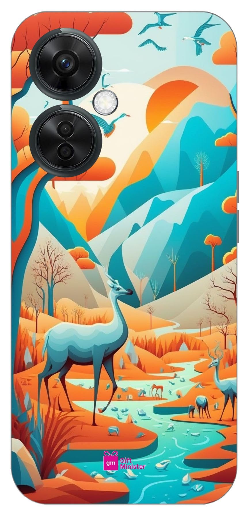 Gift Minister Hard Designer Mobile Case for One Plus Nord Ce3 Lite 5G Back Cover Gray - Ice Age Pattern Art Flexible Anti-Slip Shockproof Anti-Fingerprint Comfortable Grip Protective Clear 1Pcs 1701N