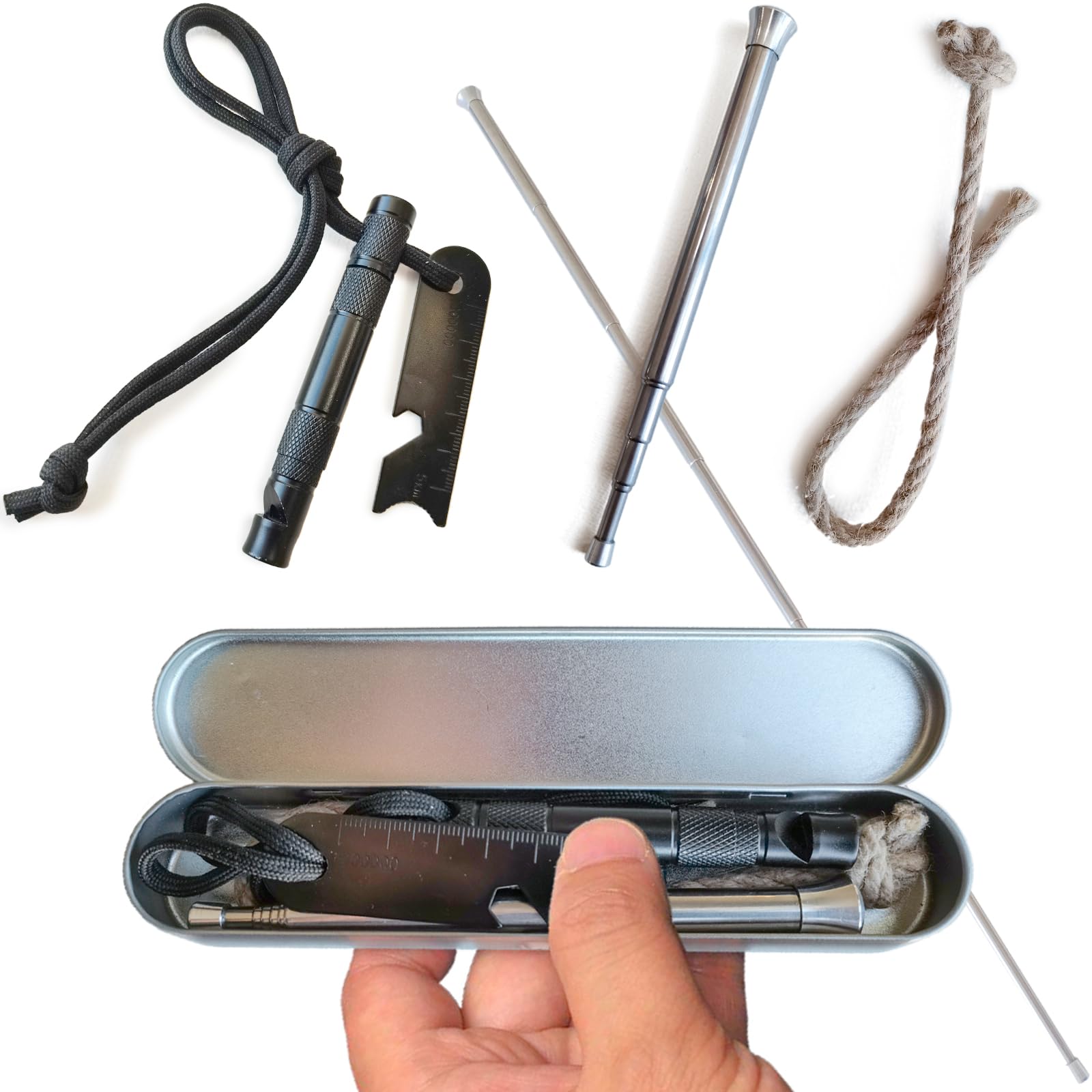 Amazon | KJOET ファイヤースターター 火打ち石 一体型 防水 火吹き棒