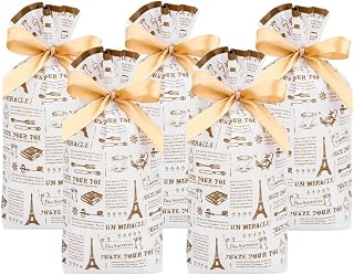 50 Pack Plastic Drawstring Gift Bags, Candy & Treat Bags, Party Favor Gift Wrapping for Christmas, Birthday, Wedding & Thanksgiving