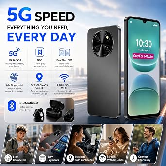 2026 Slim Unlocked Phones for T-Mobile, 5G Android Phone,NFC, 6.88HD,Black